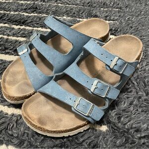 Birkenstock Florida Fresh Brushed Dove Nubuck Leather Narrow Fit Size 41 9/10